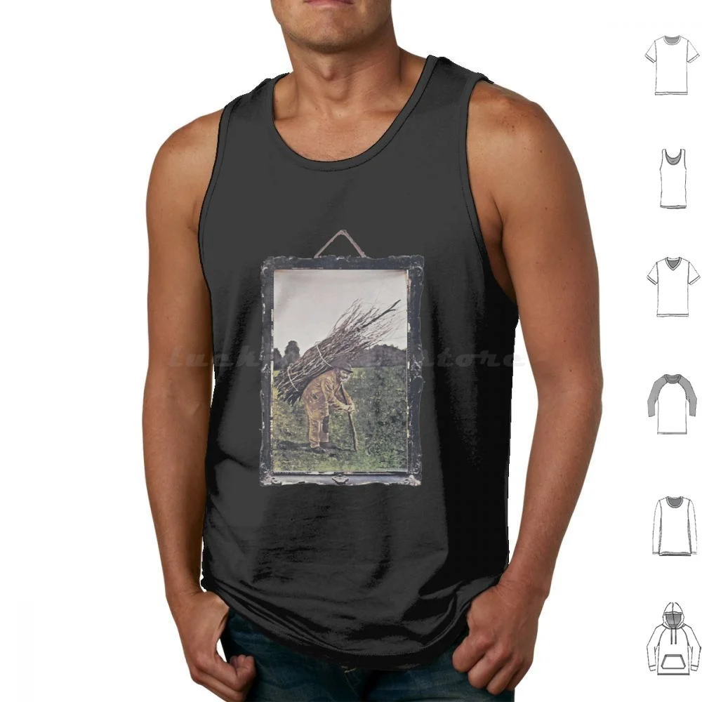 Iv-Album Cover Tank Tops Print Cotton Led Hippie Guitar Vintage Heavy Metal Jimmy Page Robert Plant Black