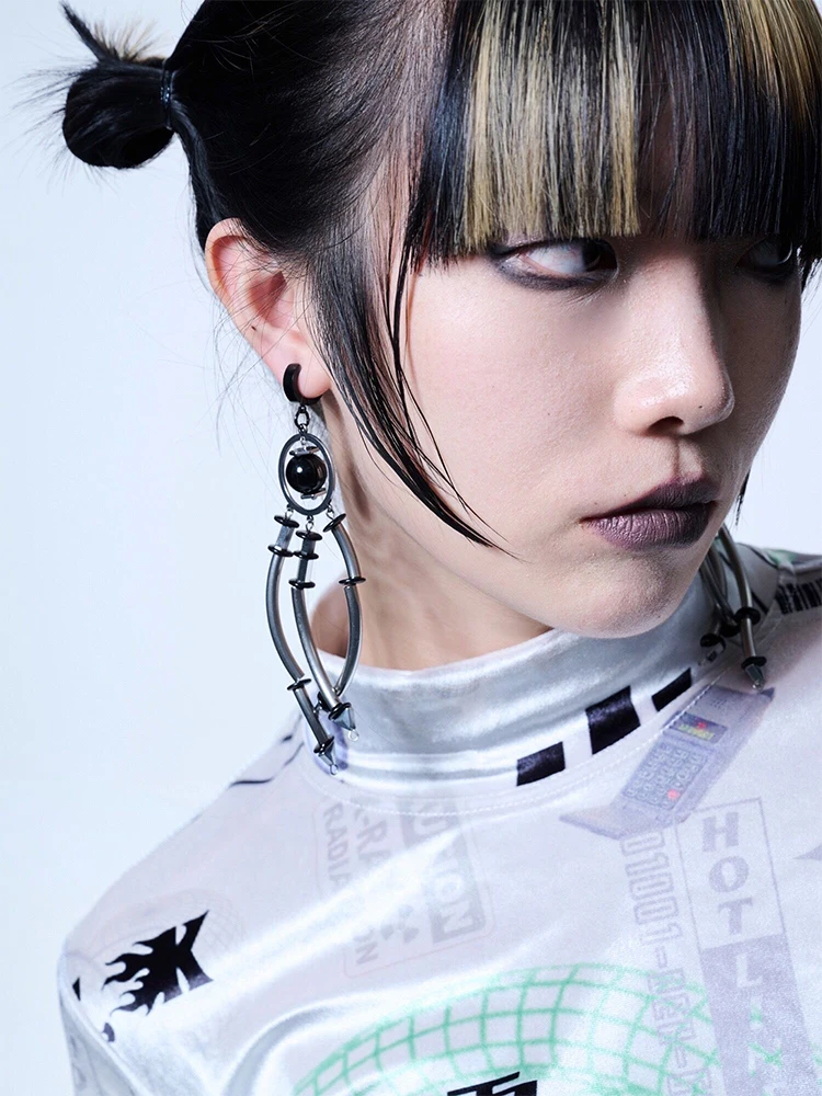 2024 New Machine Heavy Earrings Cyberpunk Style Men\'s And Women\'s Jewelry Party Gifts