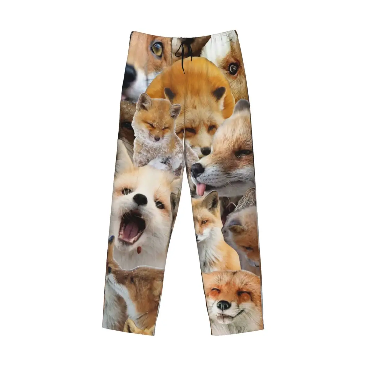Custom Cute Fox Pajama Pants Men Sleepwear Sleep Lounge Bottoms with Pockets