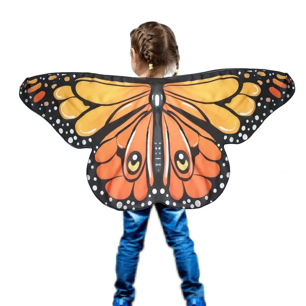 Kids Butterfly Wings Cape Girls Fairy Shawl Pixie Cloak Fancy Dress Costume Gift