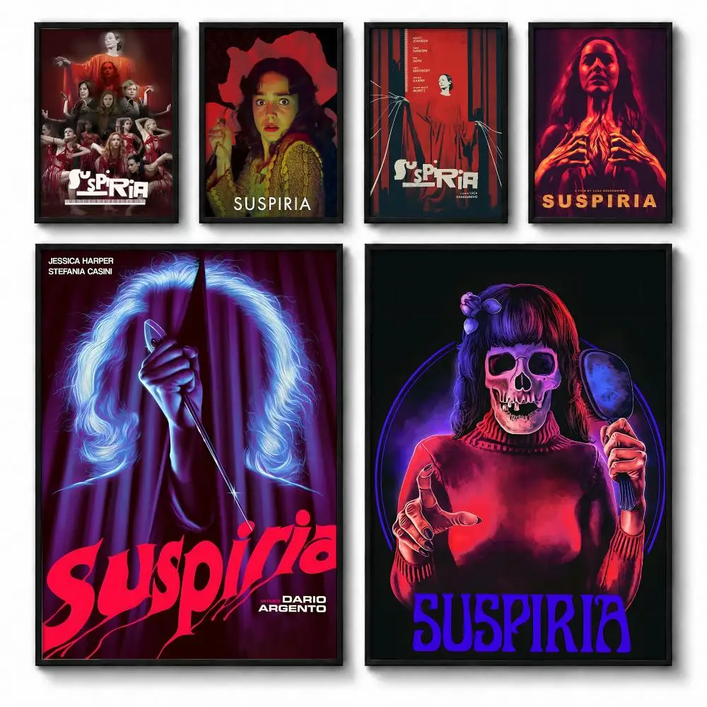 Suspiria Cult Horror Film Classic Poster Self-adhesive Art Waterproof Paper Sticker Coffee House Bar Room Wall Decor