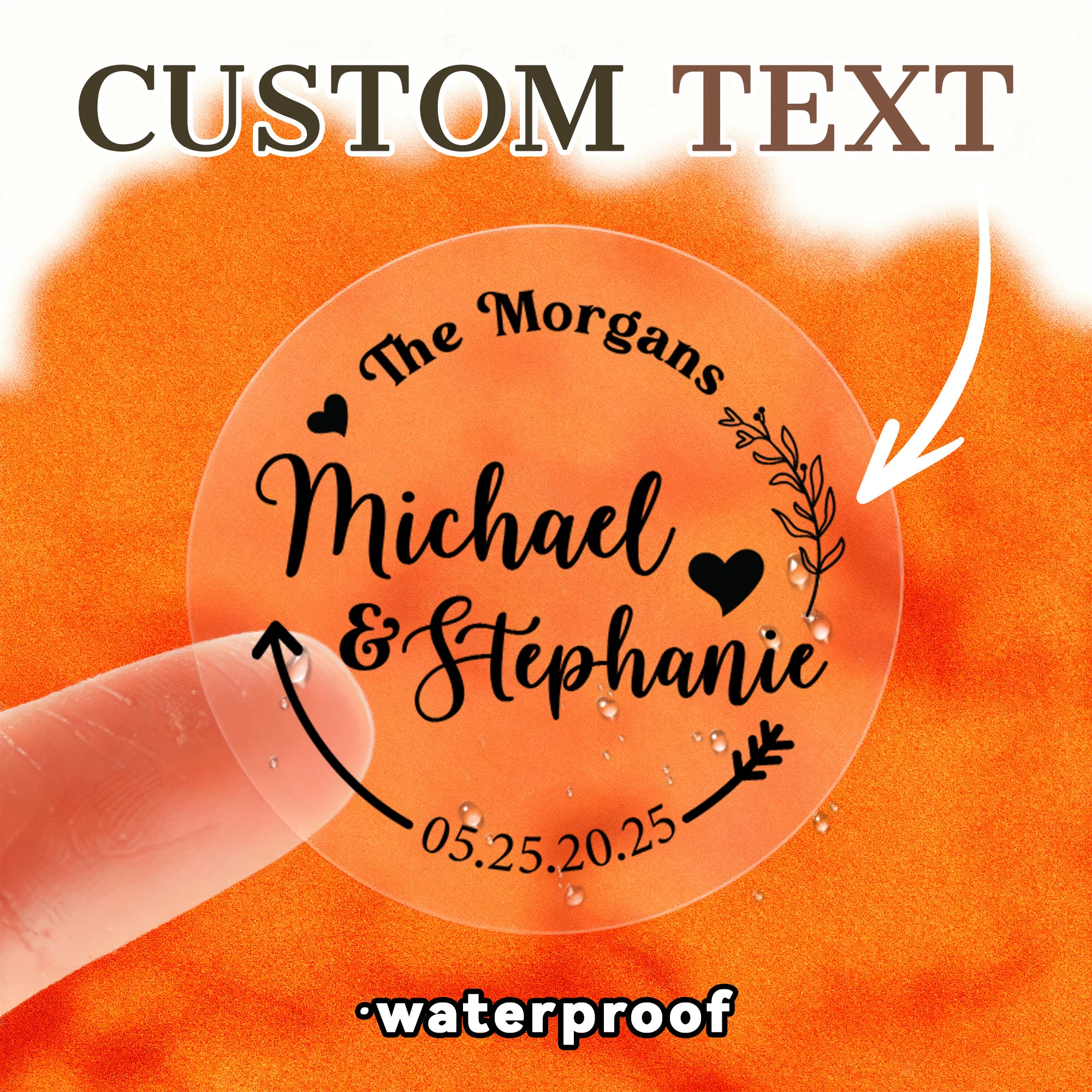 

Custom Stickers Transparent Custom Logo Labels Waterproof Round Personalized Stickers for Wedding Company Logo Gift Packaging