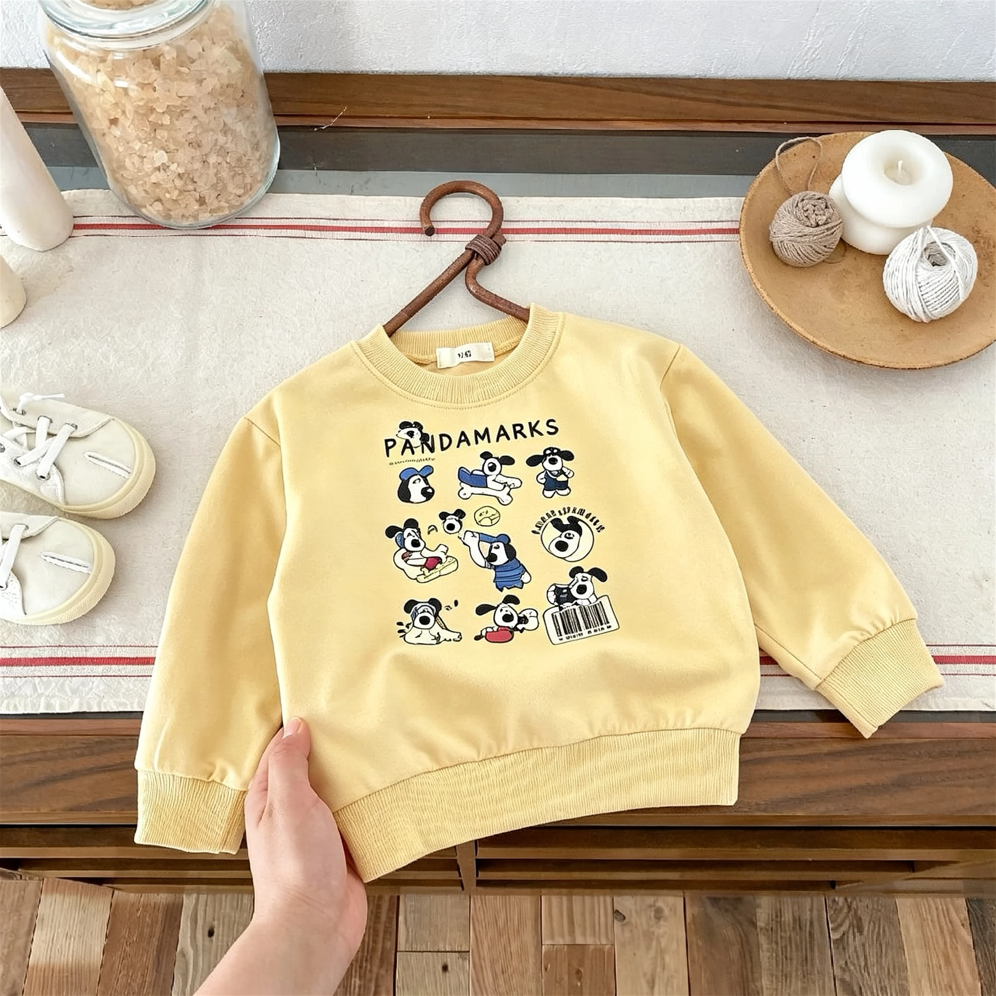 Cartoon Fashion Children's Sweatshirt Tops Long-sleeved Toddler Costume Loose Casual Versatile Round Collar Hoodies 0-6years