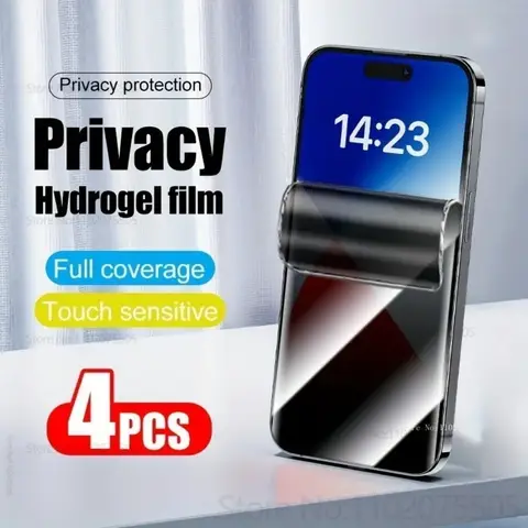4Pcs Full Cover Privacy Hydrogel Film for IPhone 17 Promax 17 Pro 16 Plus 13/14/15 Promax Anti-Spy Protective Film 12Mini 11 XR