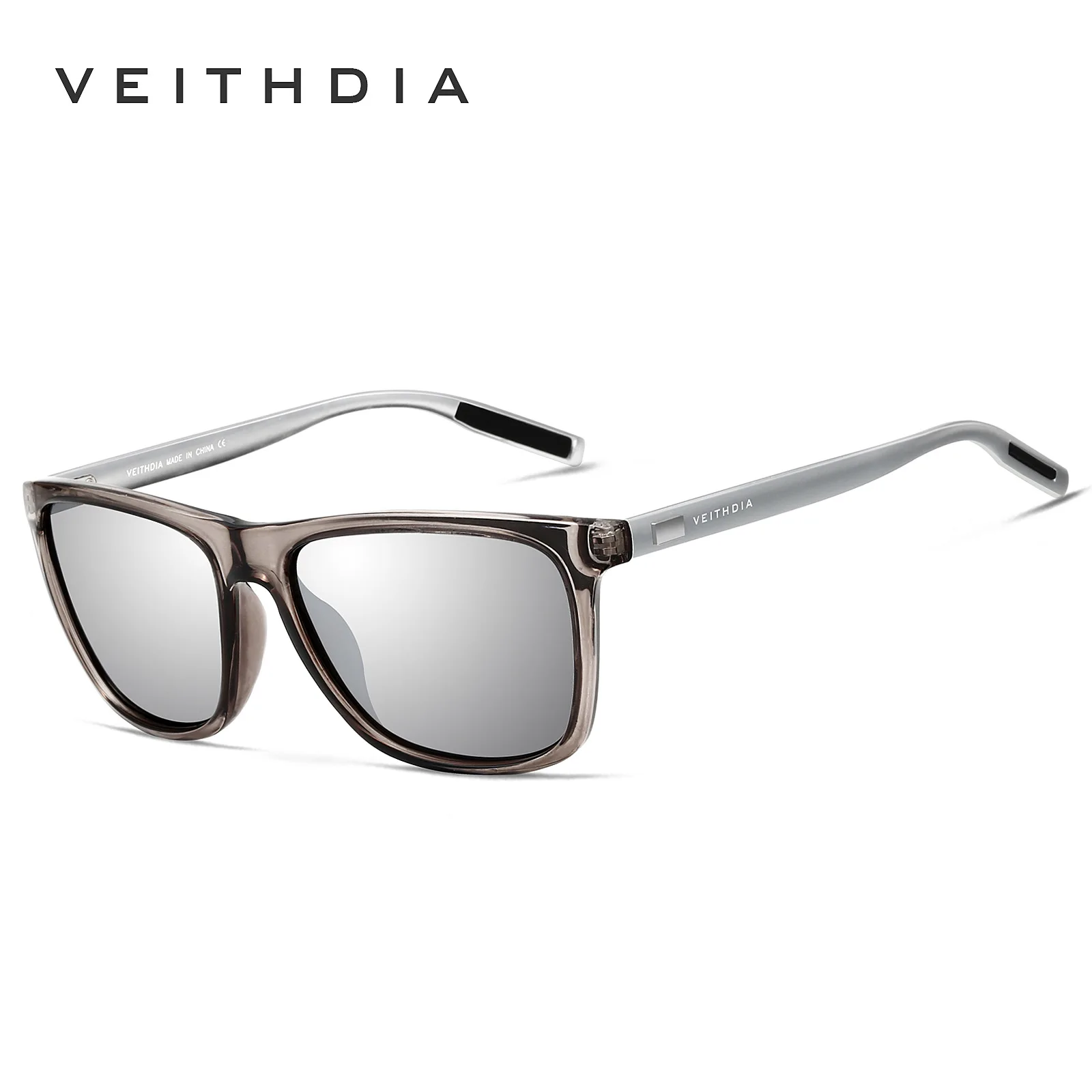 VEITHDIA Merk Zonnebril Unisex Retro Aluminium + TR90 Zonnebril Gepolariseerde Lens Vintage Brillen Zonnebril Voor Mannen/Vrouwen 6108