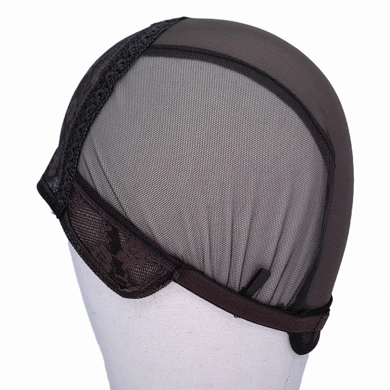 Double Layer Lace Wig Cap Adjustable Stretch Fabric Wig Making Base Cap Breathable Comfortable Non-slip Wig Caps For Wig Constru