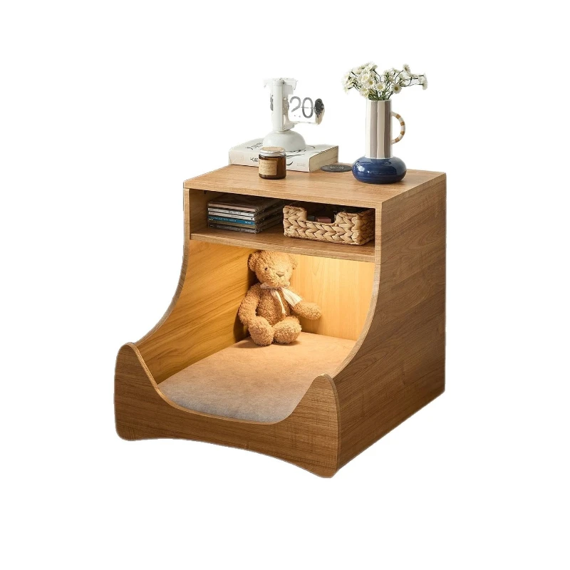 

Bedside table Household bedroom Wireless charging Sensor light Locker Cat kennel People pet integrated