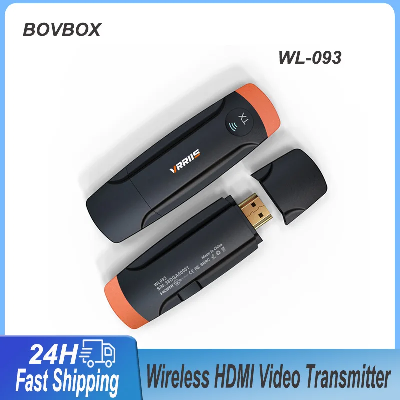 BOVBOX WL-093 1080P HDMI Wireless Transmitter Receiver Display Dongle Extender Adapter for MacBook Laptop TV Projector Monitor