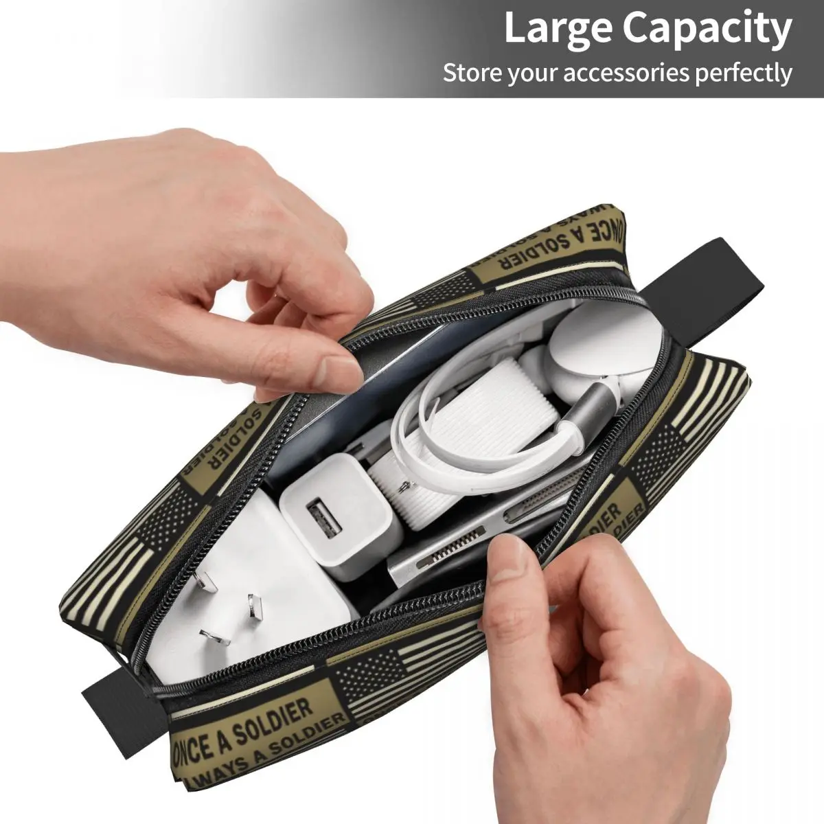 Travel Once A Soldier Always A Soldier Toiletry Bag Fashion Makeup Cosmetic Organizer Women Beauty Storage Dopp Kit Case