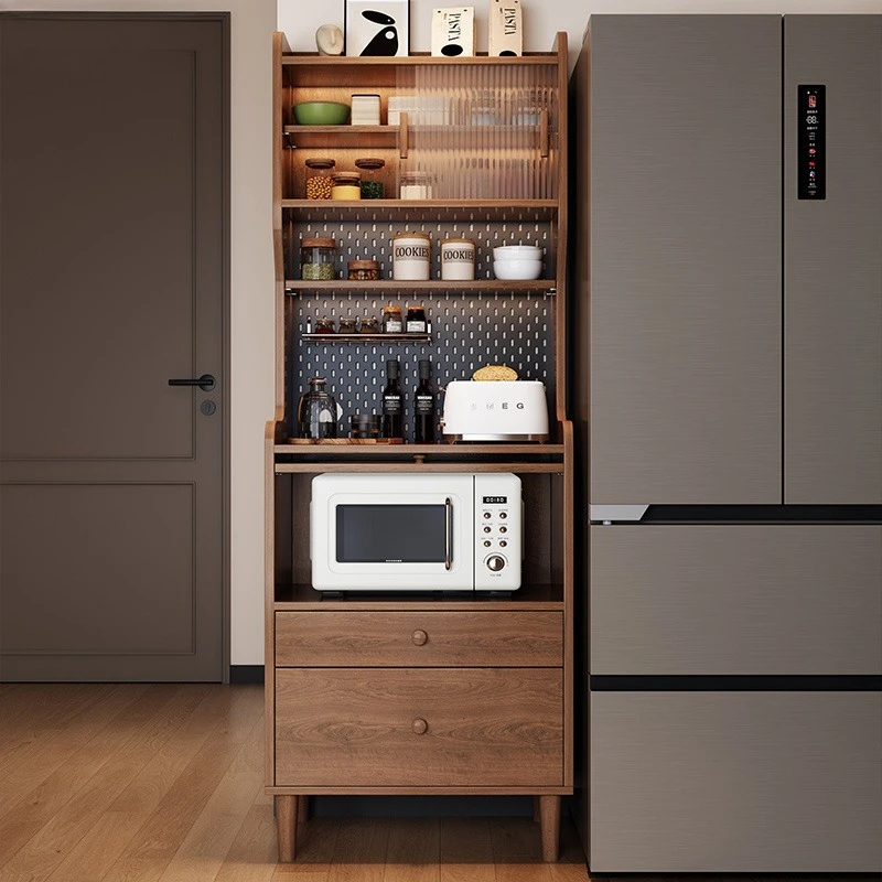 

Small apartment solid wood dining side cabinet integrated wall cabinet coffee tea cabinet narrow household living room storage