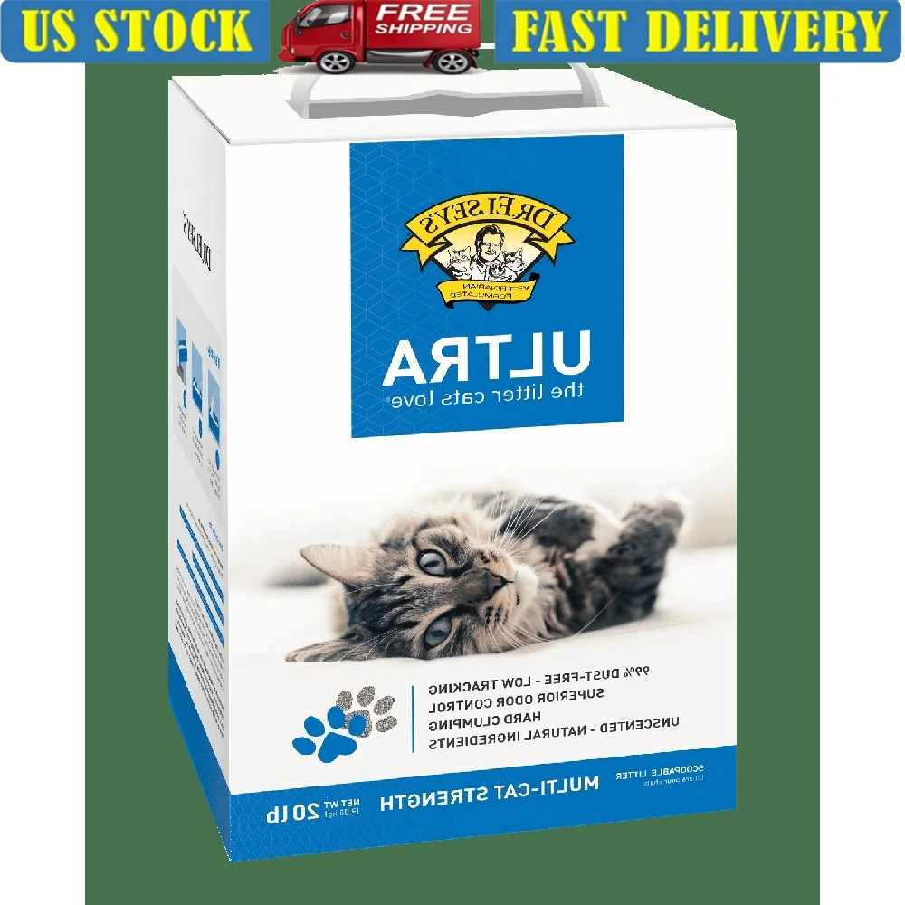 Arena para gatos ultra aglomerante, bajo polvo, sin perfume, Control de olores naturales, arena para gatos, casas multigatos, fórmula fácil de recoger, 20 lb