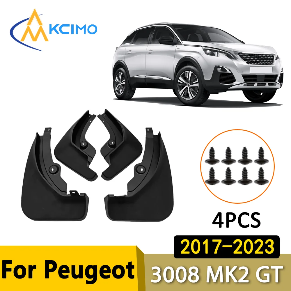 

High Quality Mud Flaps for Peugeot 3008 Mk2 GT 2017-2023 Fender Mudguard Anti-Splash Guard Set