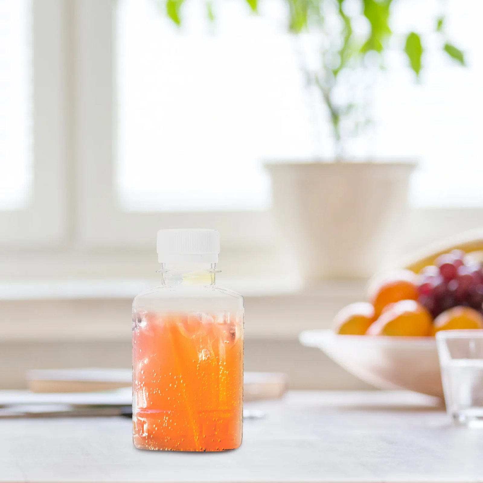 6 قطعة زجاجات المشروبات البلاستيكية شفافة قابلة لإعادة الاستخدام حاويات عصير صغيرة الحليب شرب الماء تخزين الثلاجة استخدام إبريق ماء #6