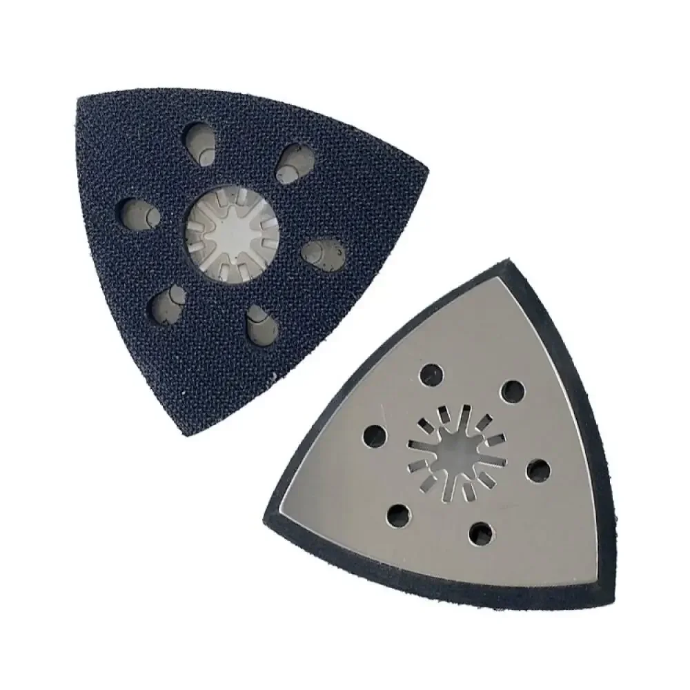 

Triangular Sanding Pad 90mm 6 Holes Quick Release Universal Triangular Sand Saw Blade Woodworking Multi-Tool Sand Base Accessory