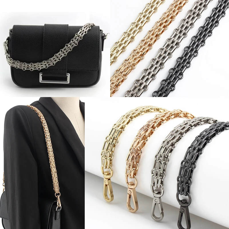 1PC Metal Iron Chain Shoulder Crossbody Bag with Handle Wallet Underarm Bag Removable Chain Strap Replacement