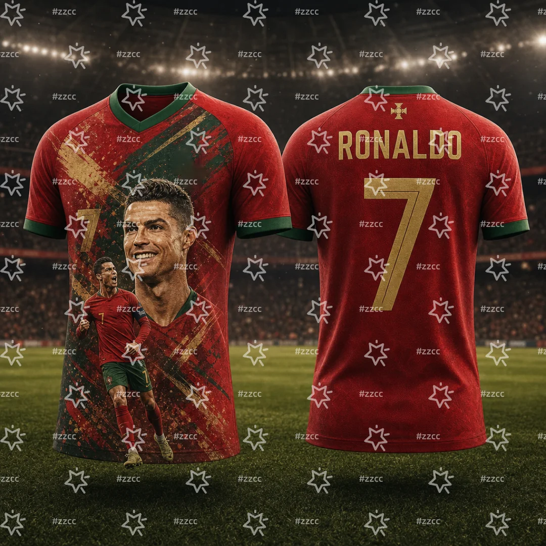 2026 Cristiano Ronaldo No.10 Football Jersey Portugal Match Training Kit Summer Sports Men's T-Shirt Kid's Clothing Tee Woman ﻿ view 4