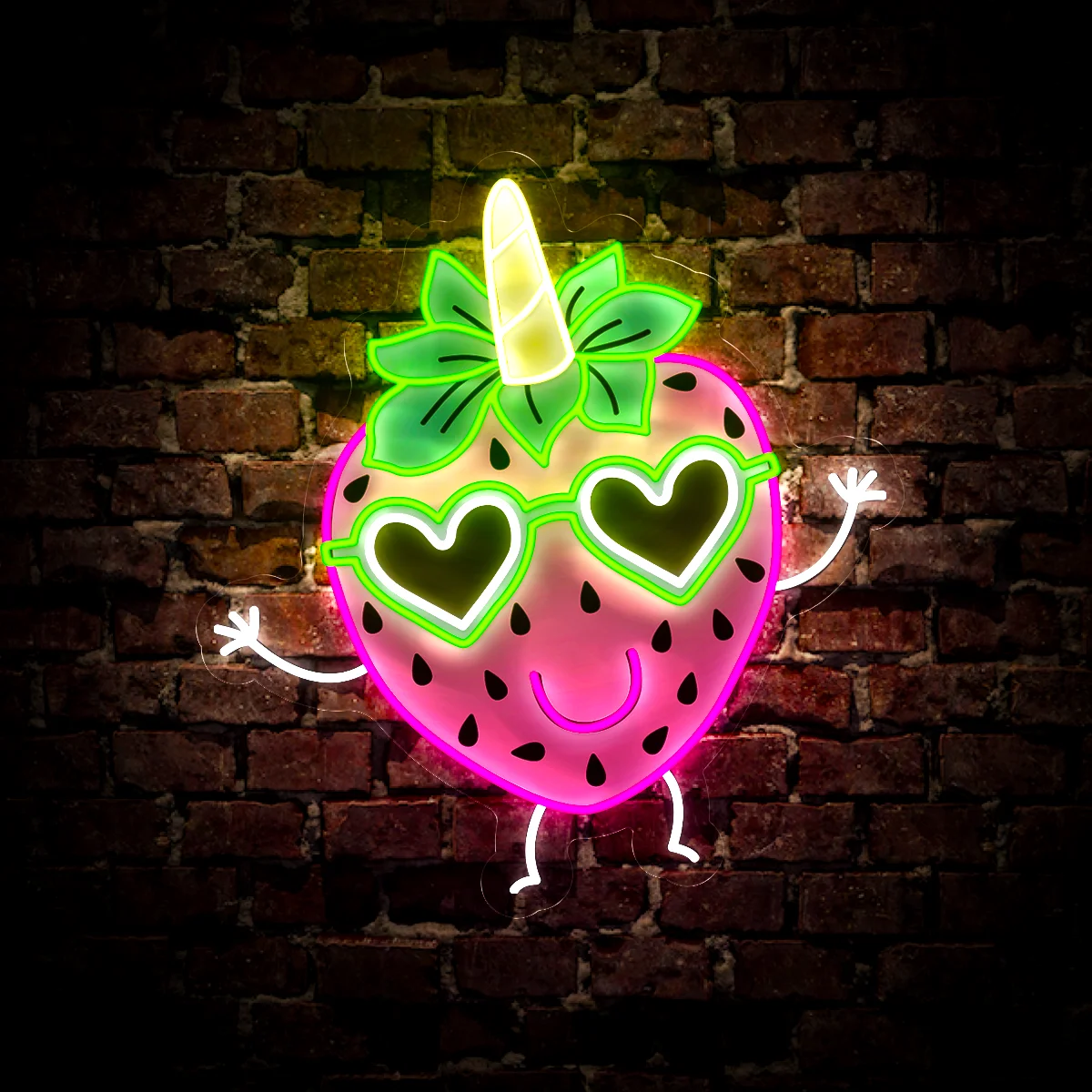 

Strawberry Artwork Neon Sign Cute Fruit Business Shop Sign Kitchen Living Room Game Room Sign Wall Art Decor
