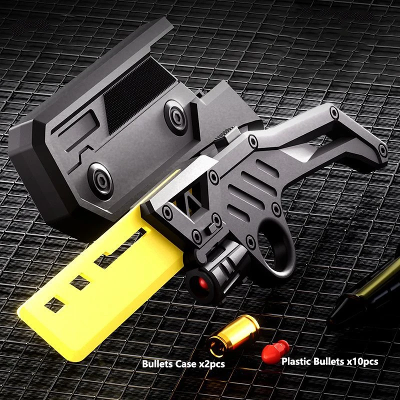 Pisau Bercahaya Plastik EDC Luar Ruangan Dapat Menembakkan Cangkang Mainan Model Pistol Alat Hadiah Kreatif