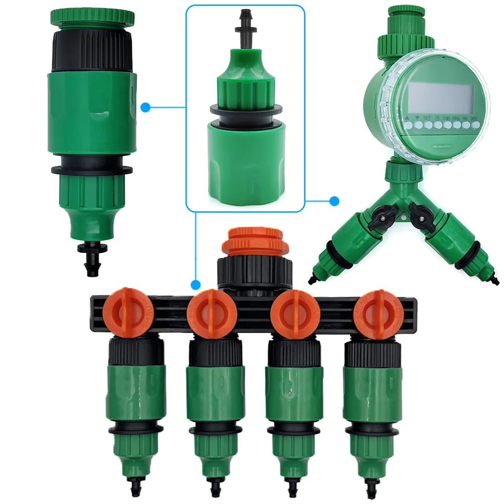 WUJIE 2PCS Quick Coupling Adapter with 1/4 (ID 4mm) or 3/8 inch (8mm) Barbed Connector for Irrigation Garden Watering Greenhouse