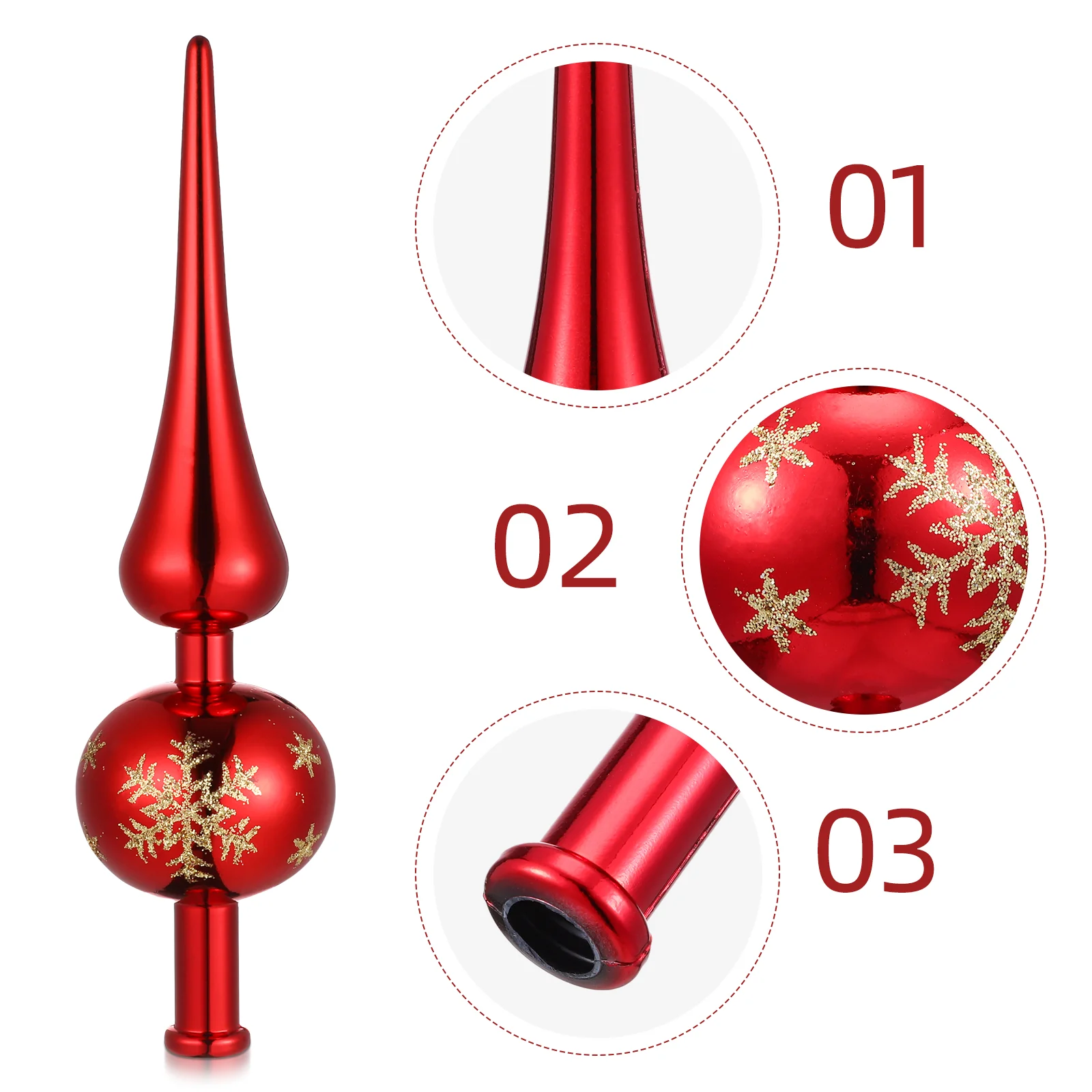 3 uds árbol de Navidad estrella superior oro DIY soporte de adorno rematado brillante sólido único decoración de Navidad