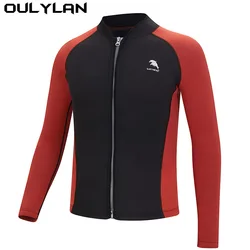 Oulylan giacca da Surf a maniche lunghe con spacco da uomo 2mm muta in Neoprene sport acquatici caldi Surf Diving nuoto