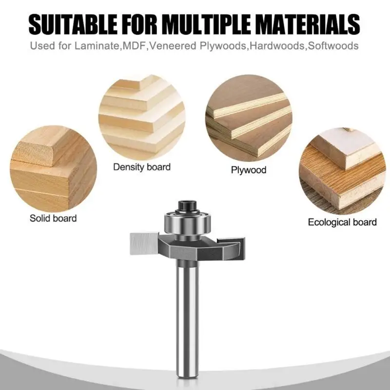W8KB Woodworking Milling Router Bit Slotting T Cutting Tool Suitable For Craftsmanship Tasks Intricate Designs Projects