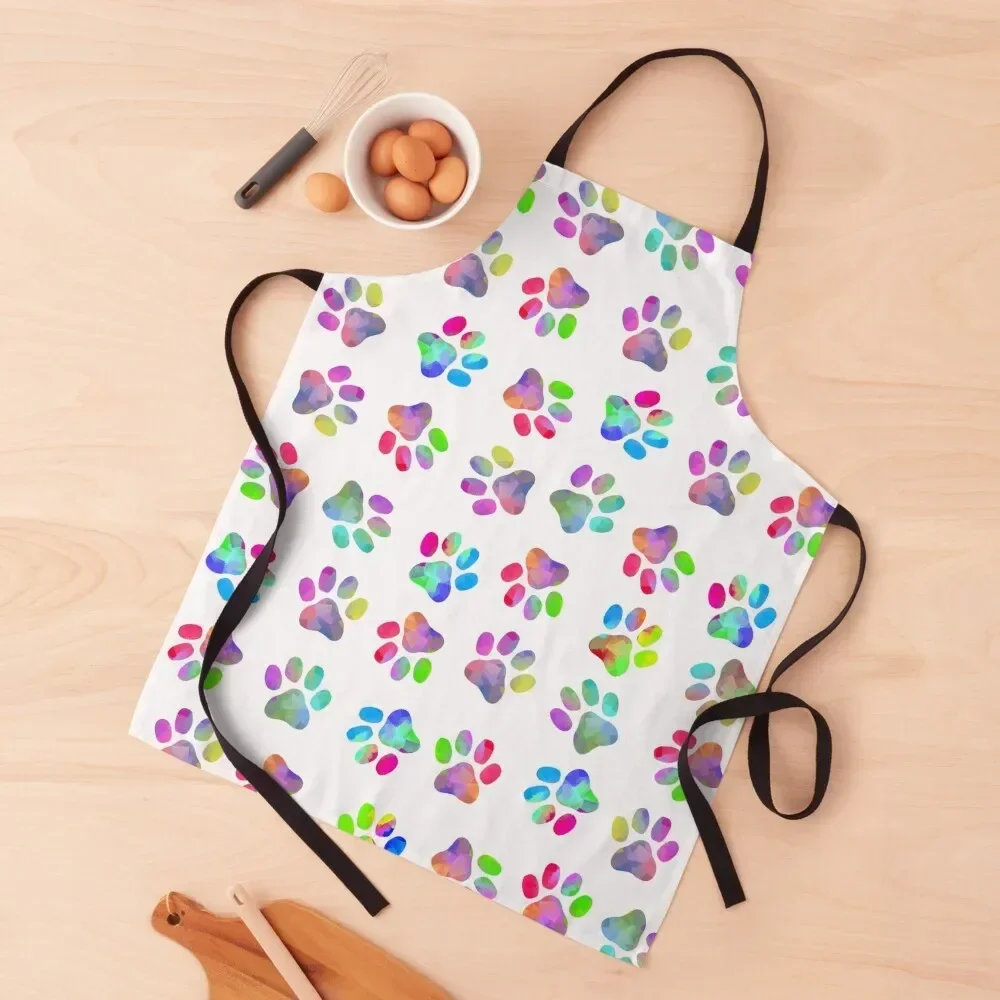 

Puppy Paw Print Apron Nursing Kitchen Items painting Apron