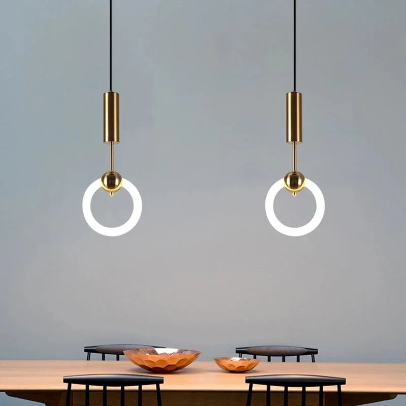

Bedroom bedside chandelier Modern minimalist creative single-head lamp Light luxury glass long small chandelier