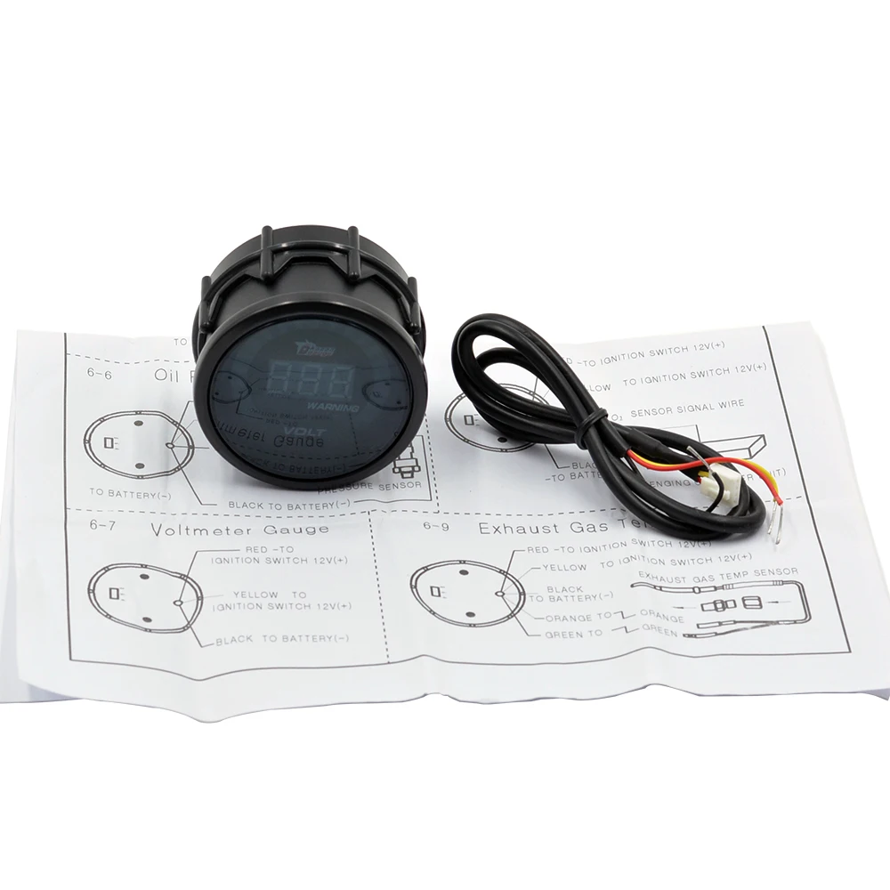 2 Inch (52mm) Auto Car LED Digital Display Volt Gauge 12V Battery 8-12V Voltage Detection Meter