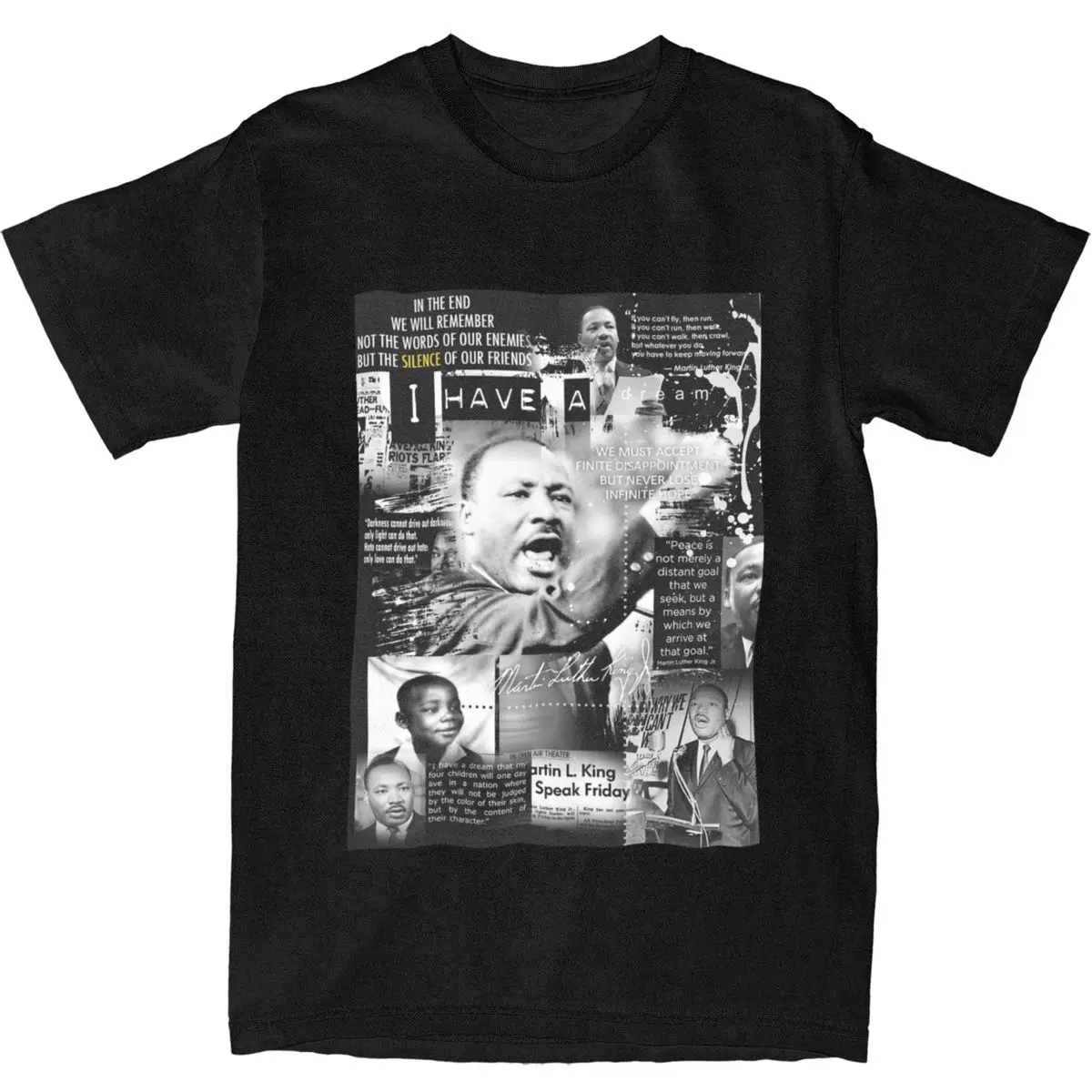 Men Women's Martin Luther King JR Shirt Merch I Have A Dream Cotton T-shirt Clothing Funny Tees Summer