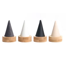 1 Pc Fingertip Cone Ring Stand Display Case PU/Velvet Ring Jewelry Display Stand Ring Showcase Holders Accessories Two Types