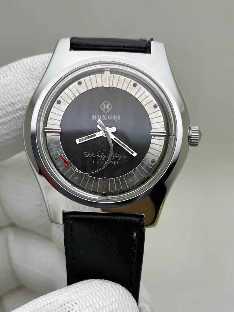 

Rare Stock Red Flag Watch Silver-plated Bezel Aircraft Hands Manual Large Three-hand Hand-wound Mechanical Watch