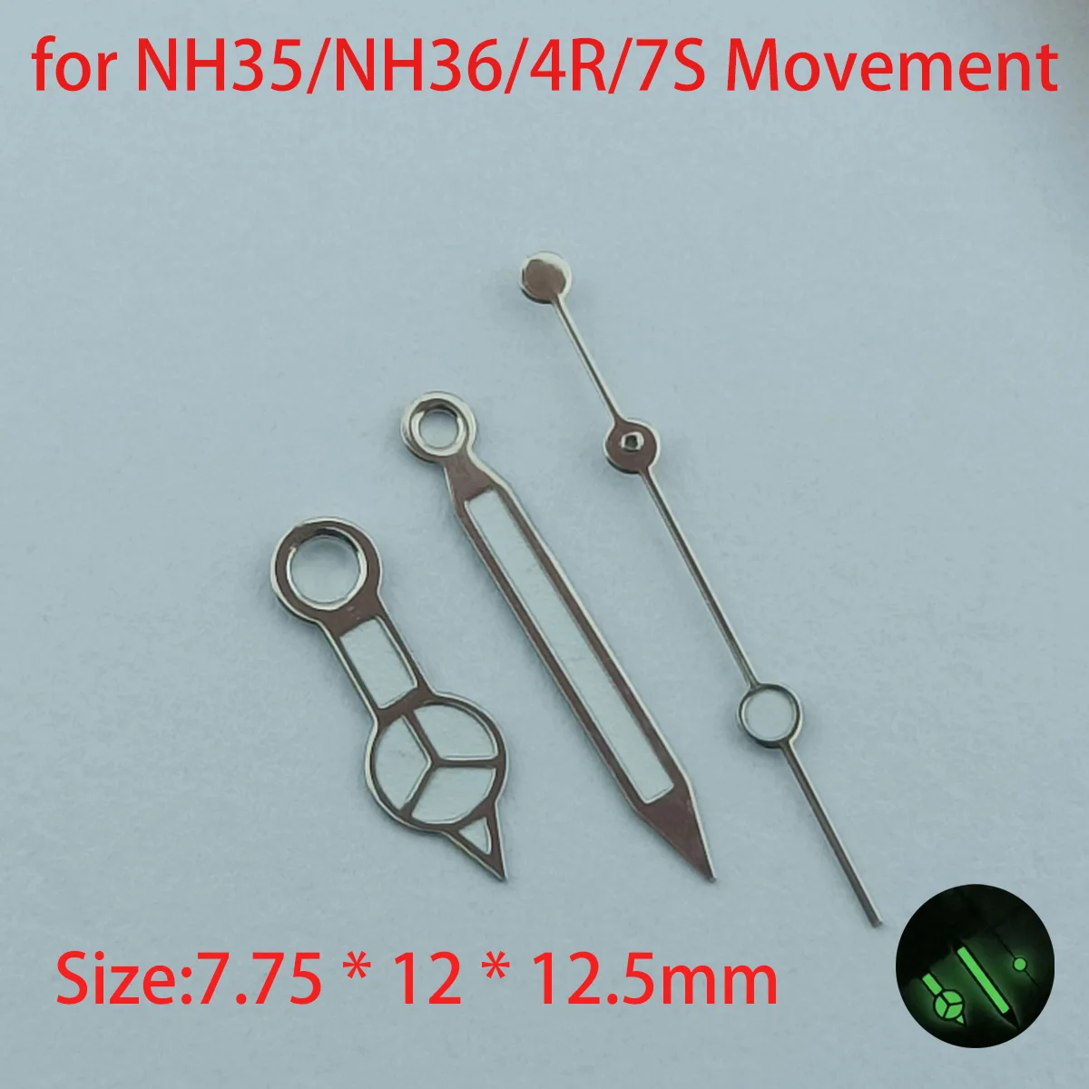 Multi-Color Watch Hand NH35 Hands 7.5mm 12mm 12.5mm Green Luminous Pointers Watch Accessories for NH35/NH36/4R/7S Movement