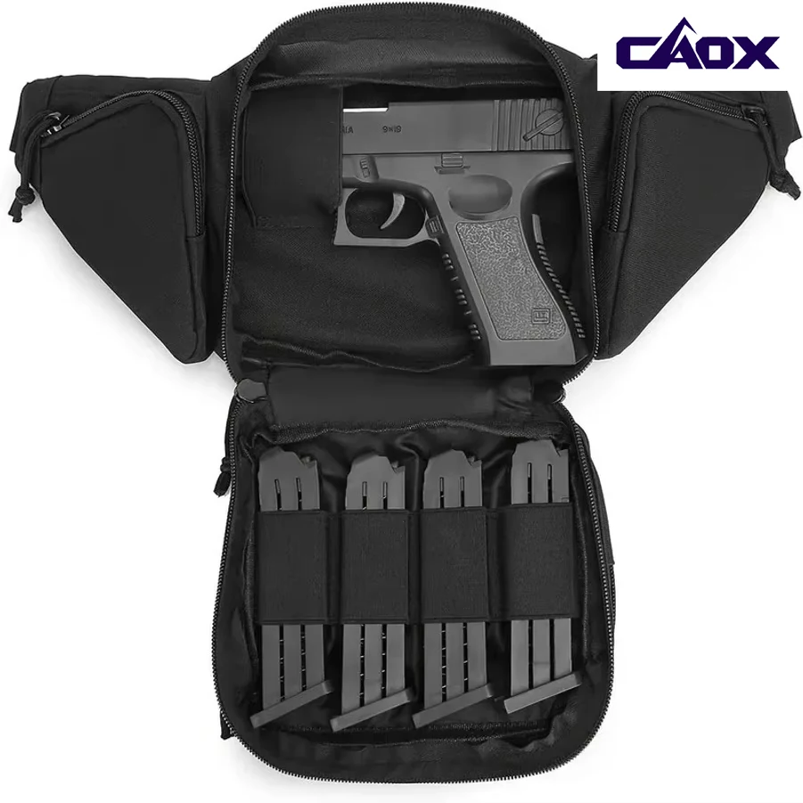 

CAOX Universal Black Pistol Holster - Tactical Hip & Waist Holster for Most Handguns, Right/Left Hand Draw, Durable Nylon