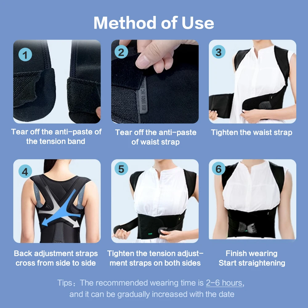 Cofoe Posture Corrector Back Orthopedic Straps for Men and Women Adjustable Spinal Comfortable Upper Back Straightener