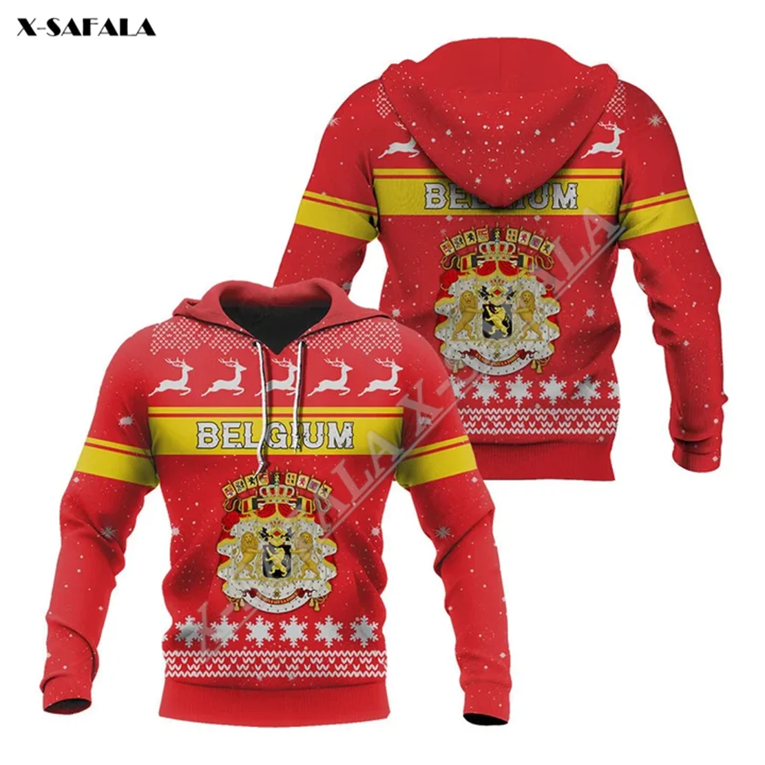 

Belgium Merry CHRISTMAS Gift 3D Full Print Zipper Hoodie Men Pullover Sweatshirt Hooded Jersey Tracksuits Outwear Coat