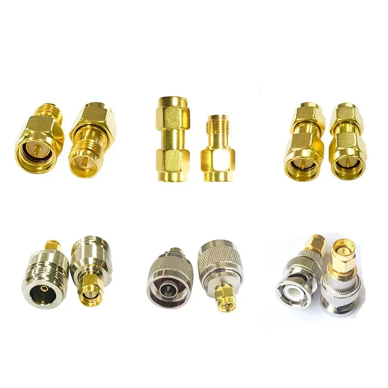 5PCS SMA dual pass pair adapter SMA-JJ-K male to female/BNC internal pin RF connector adapter