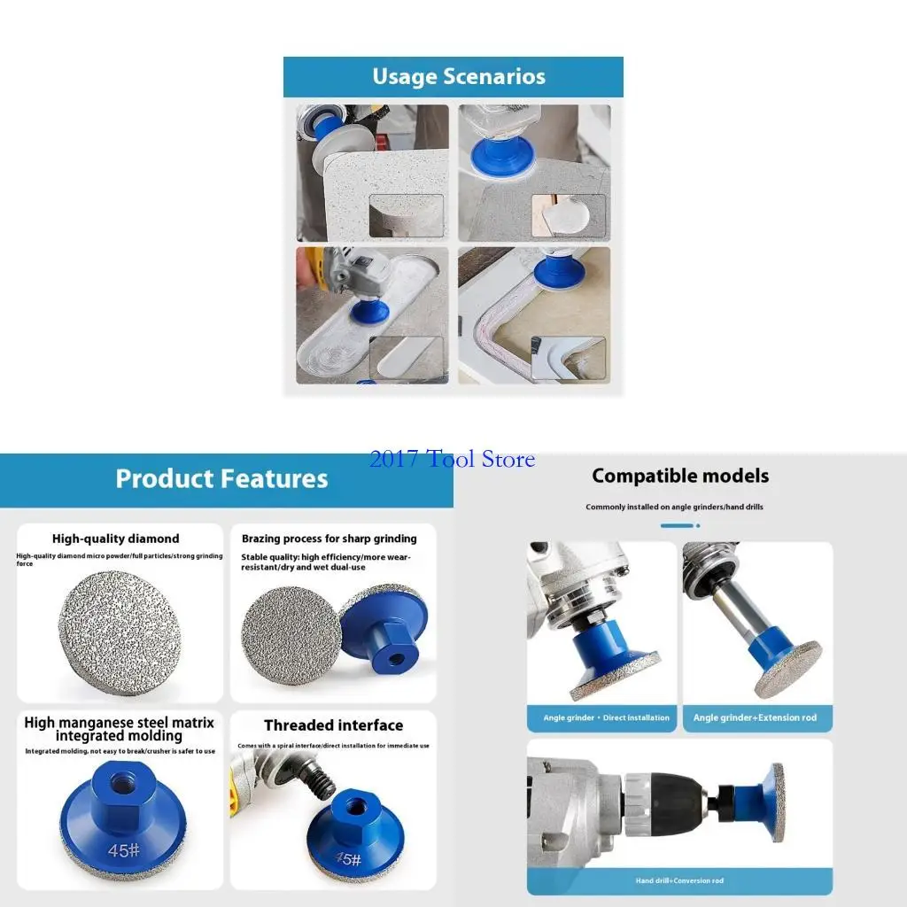 

K92a 2 -дюймовая бриллианты шлифовальная головка для каменной полировки Угольная шлифовальная ручка