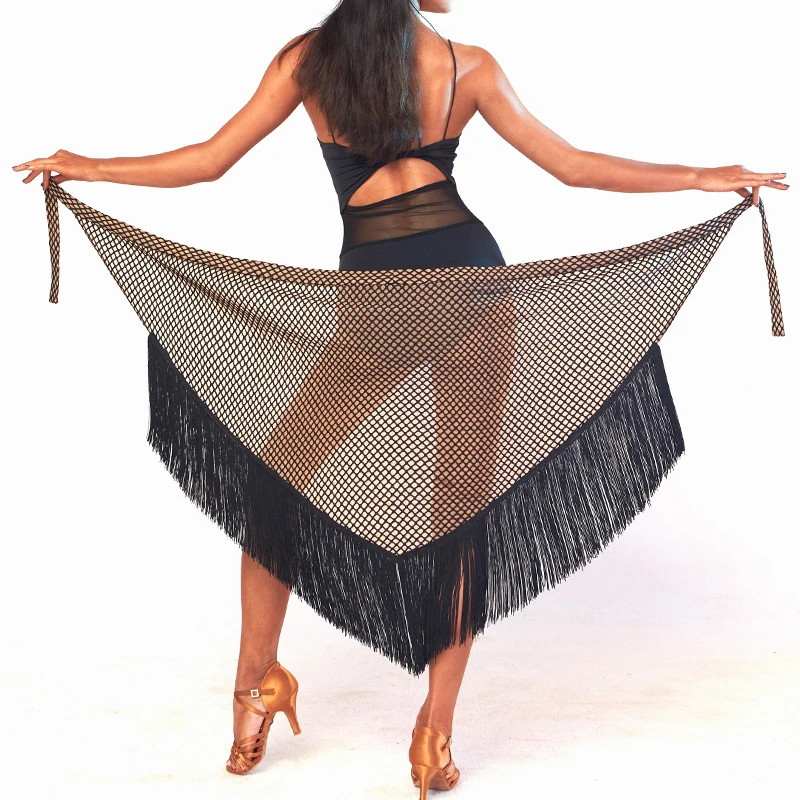 

New Latin Dance Skirts Performance Costumes Triangle Scarf Adult Tassel Hip Scarf Skirts Chacha Samba Practice Skirts DN19643
