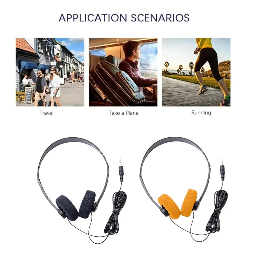 Black Colour Aviation Headset Aviation Headphones Passive Noise Cancelling For Pilot And Passenger Students Retro Headphones