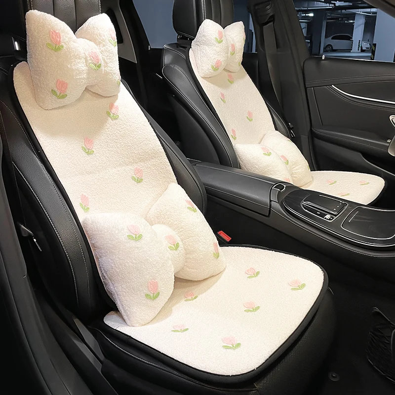 

New Four Seasons Universal Winter Plush Cartoon Ins Fashion Universal Cute Flower Car Seat Cushion