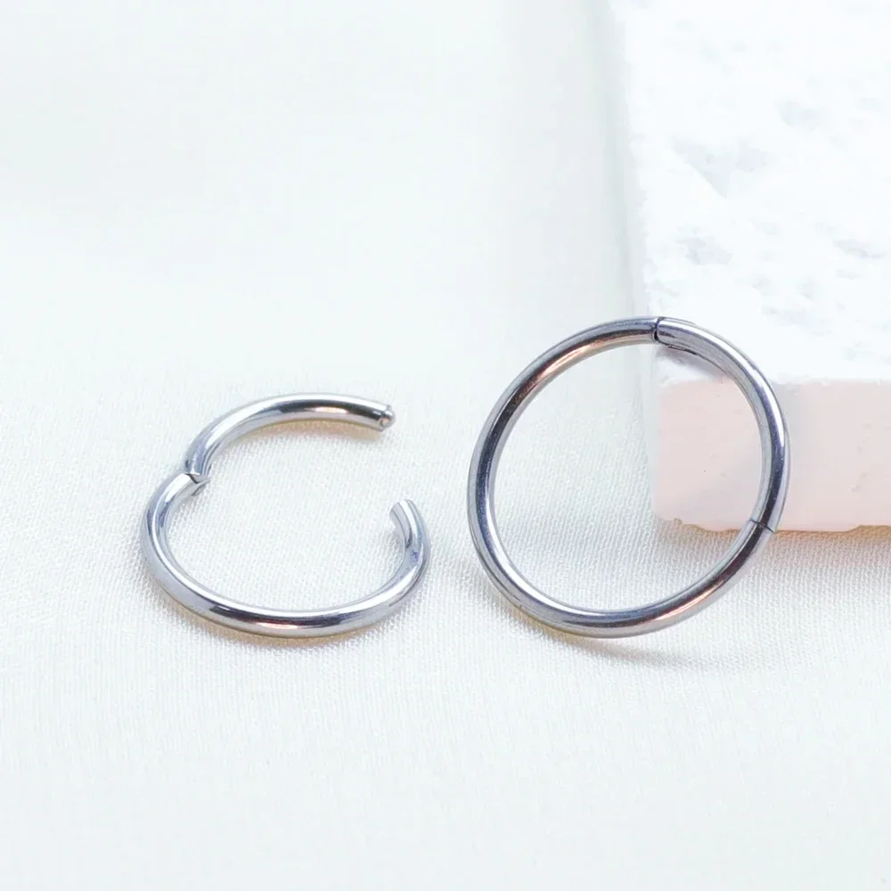 F136 Titanium Piercing Septum Tragus 16G Nose Ring Labret Circular Cartilage Earrings Hinged Body Jewelry Charming 6/8/10/12mm