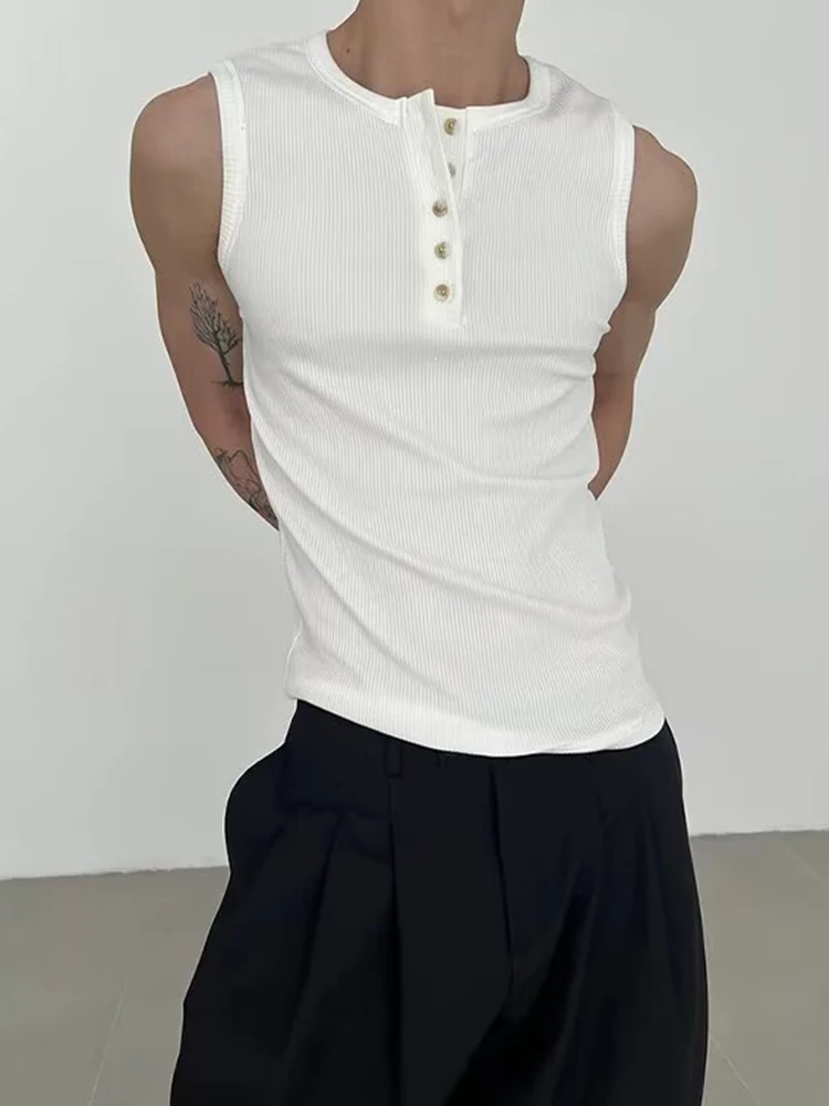 Sports Training Mens Sleeveless Camisole Summer Daily Leisure Slim Stretchy Ribbed Tank Tops Men Outdoor Casual Solid Color Vest
