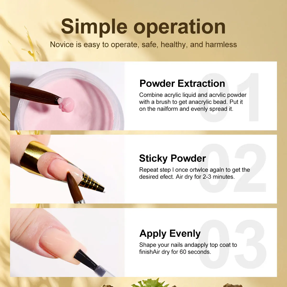 LIMEGIRL uñas acrílicas para principiantes claro blanco rosa claro rosa naranja polvo uñas acrílicas para extensión de uñas manicura arte DIY