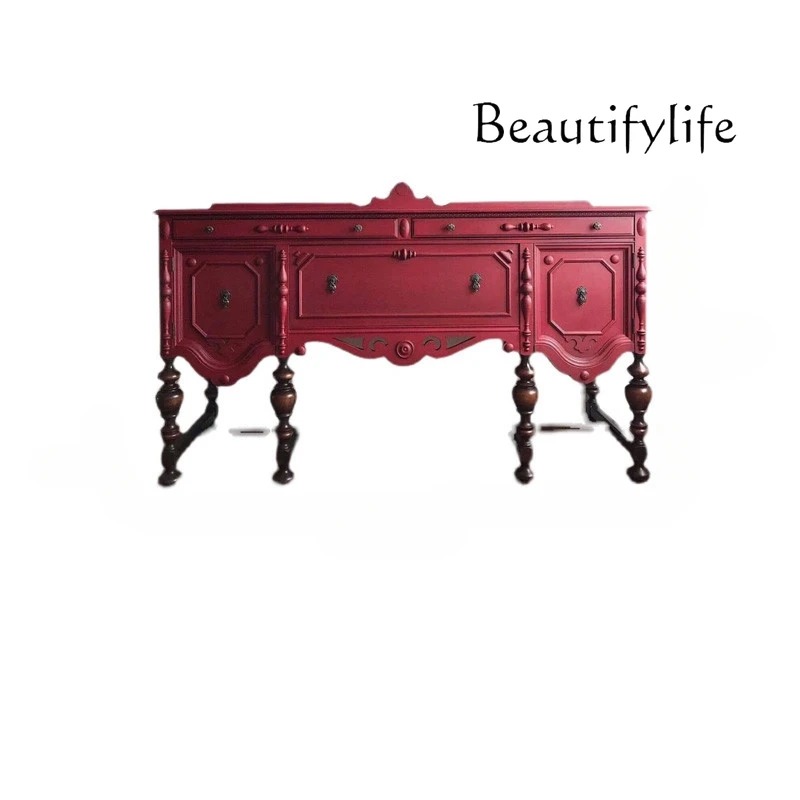 

French New Classical Light Luxury Entrance Cabinet European American Living Room Curio Cabinet Entry Door Hall Cabinet