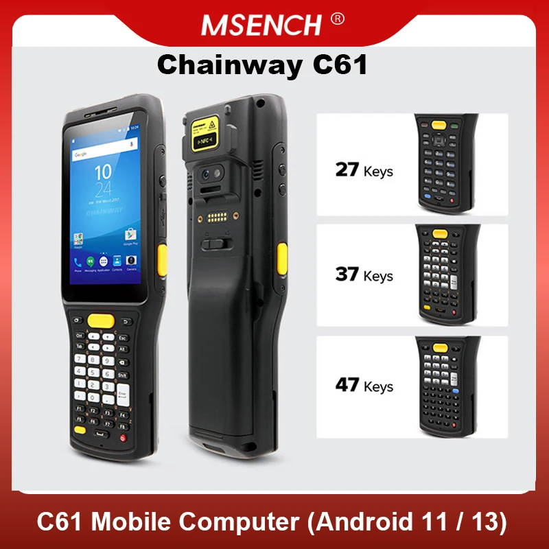 Chainway C61 Handheld Data Collector Android 13 4-Inch Industrial Logistics PDA featuring 1D/2D Barcode Scanner Rugged RFID WiFi