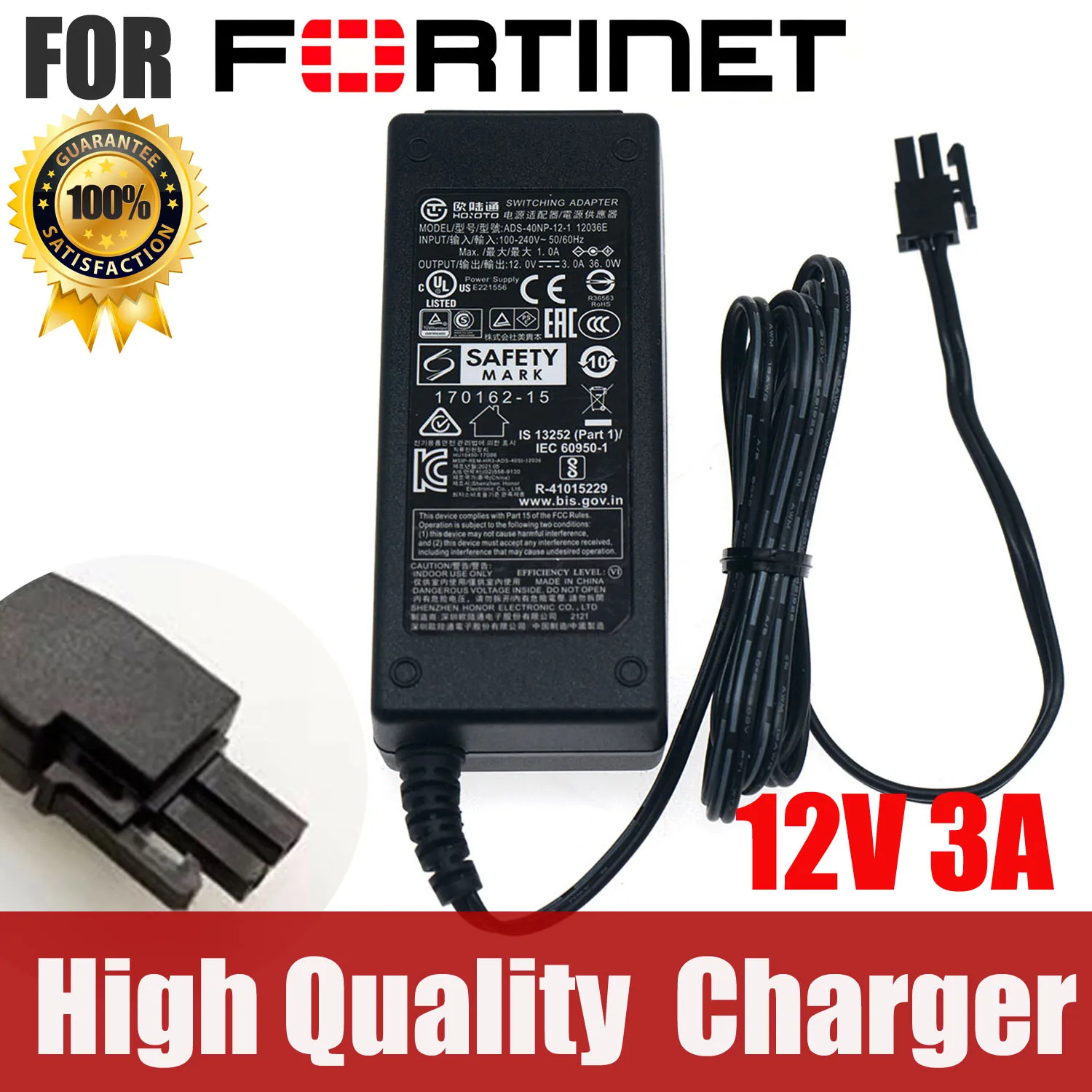 

2PIN 12V 3A 36W Switching Power Adapter for FORTIGATE F FORTINET 60D FG-60D 30E-3G4G 30E AD036RAB-FTN3 FSP036-RBBN2 FSP036-RAB