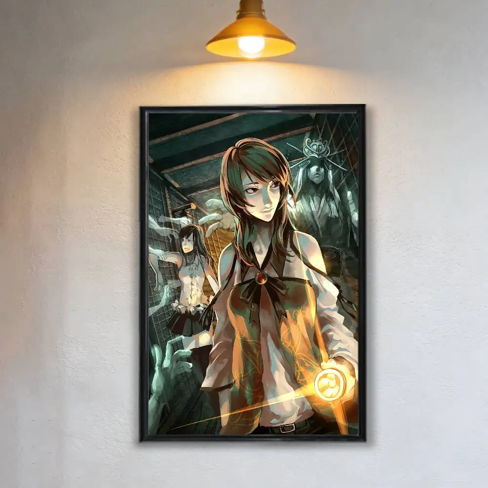 Crimson Butterfly Mayu Mio Fatal Frame II Poster Trendy Wall Art For Coffee Office Bar Decoration Best Gift Good Sticker Printed