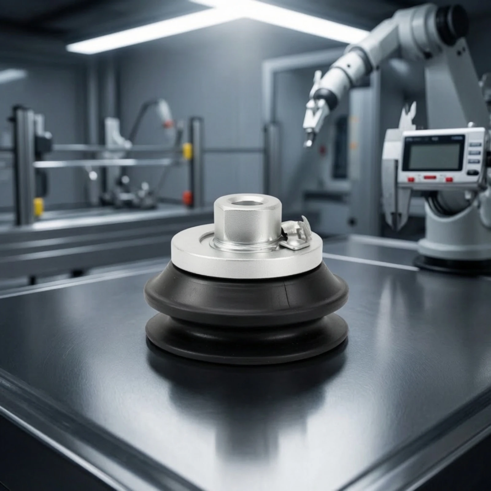 Suction Cup with Metal Plate Industrial Bellows Suction Cup Two-Tone Durable for Automation, Material Handling
