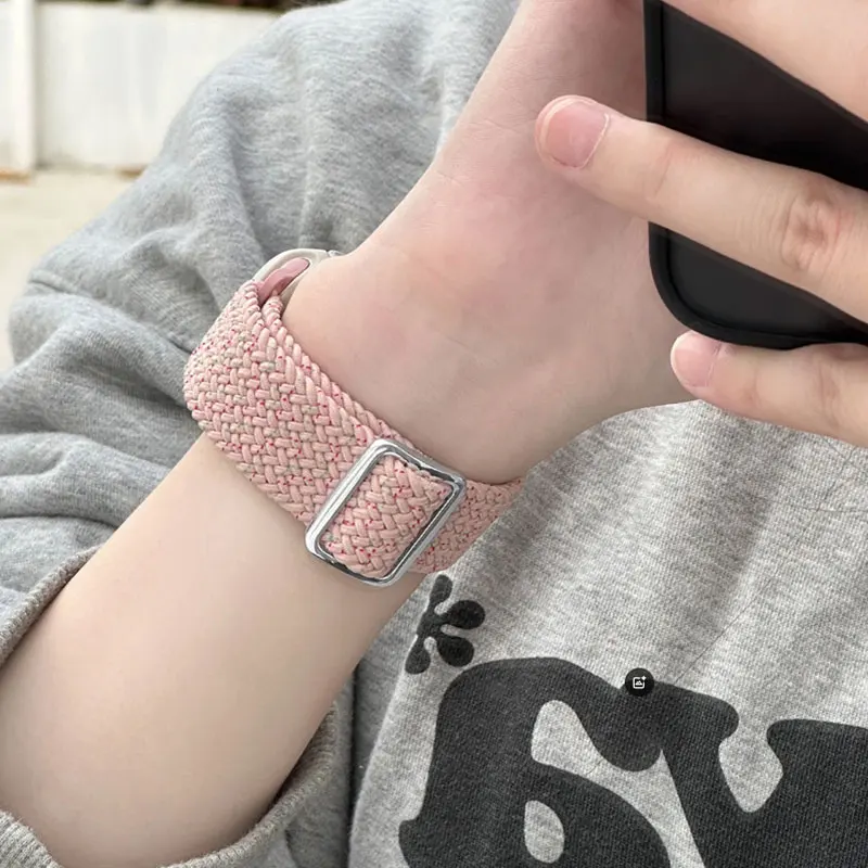 Braided Solo Loop For Apple Watch Band Ultra 42mm 46mm 49mm 45mm 41mm 44mm Elastic Nylon Bracelet iWatch series 10 9 8 7 6 strap image 3